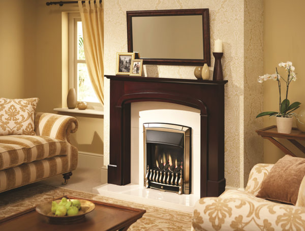 0576101 Dream Homeflame Gold Plated Roomset left angle ARTWORKED